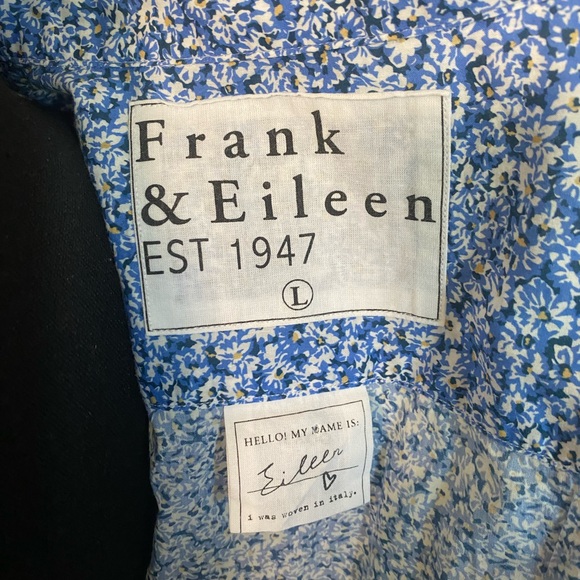 Frank & Eileen Blue and Green Floral Button Down Shirt - Picture 3 of 4